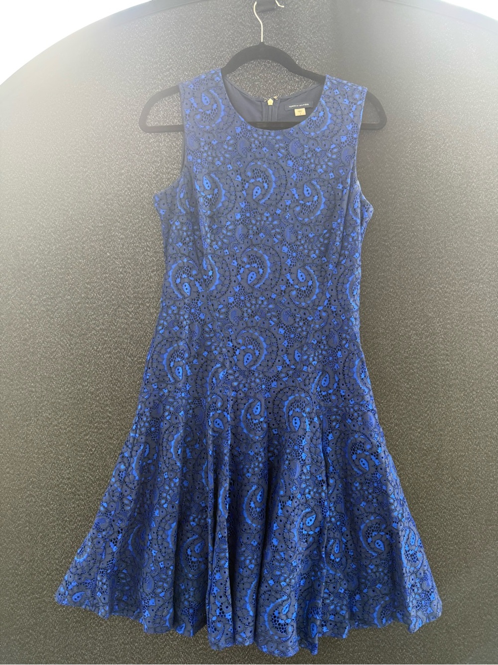 Tommy Hilfiger Blue Paisley Fit-and-Flare Dress